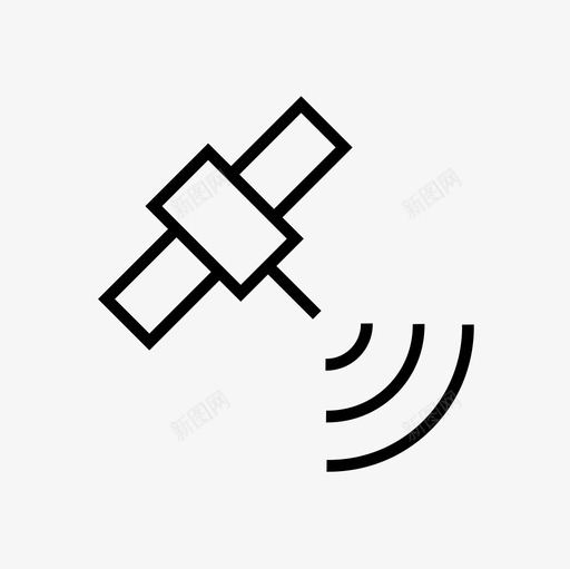 卫星通信gps图标svg_新图网 https://ixintu.com gps 位置 卫星 地图 地图和位置细线图标集 通信