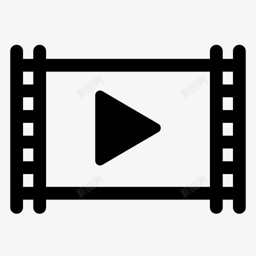 视频剪辑媒体图标svg_新图网 https://ixintu.com 剪辑 媒体 录制 播放 视频 视频播放