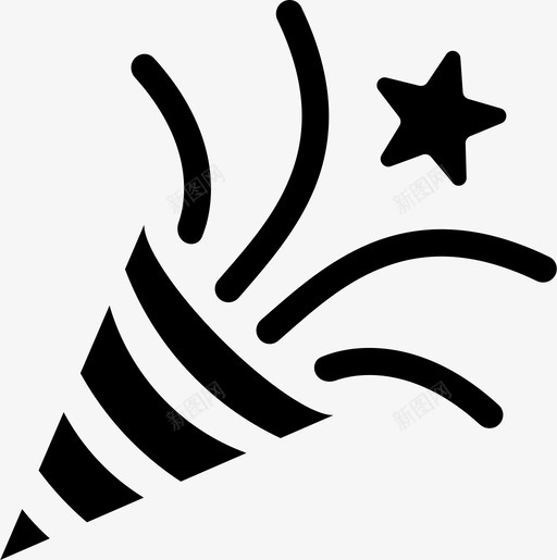 五彩纸屑庆祝圆锥体图标svg_新图网 https://ixintu.com 五彩纸屑 圆锥体 庆祝 新年 烟火 聚会