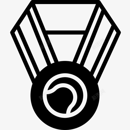 网球奖章运动胜利图标svg_新图网 https://ixintu.com 优胜者 温布尔登 温网运动奖牌风格2字形 网球奖章 胜利 运动