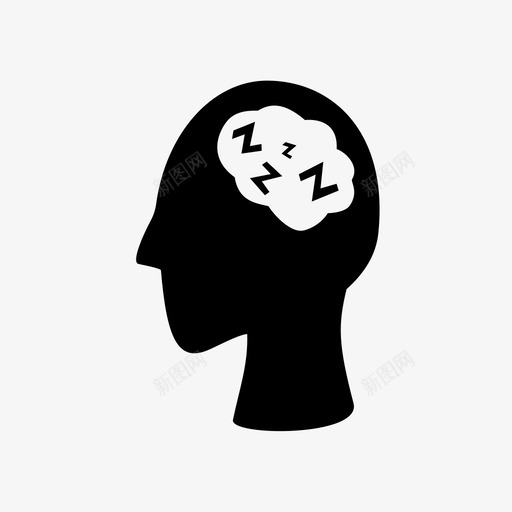 做梦大脑白日梦图标svg_新图网 https://ixintu.com 做梦 大脑 头脑 思想 白日梦 睡眠