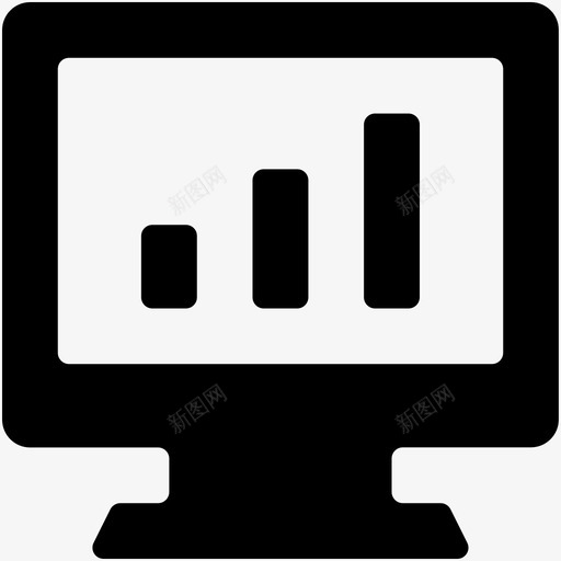 在线图表分析条形图图标svg_新图网 https://ixintu.com web和用户界面字体图标 信息图 分析 在线图表 条形图 监视器