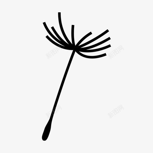 蒲公英种子吹散图标svg_新图网 https://ixintu.com 吹 散 花 蒲公英种子 运气 风