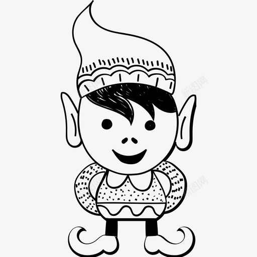 圣诞精灵男孩角色图标svg_新图网 https://ixintu.com 可爱 圣诞服装 圣诞涂鸦图标 圣诞精灵 男孩 角色