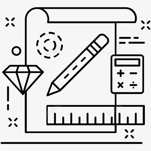 绘图计算器铅笔图标svg_新图网 https://ixintu.com 其他图标1 比例尺 绘图 计算器 铅笔