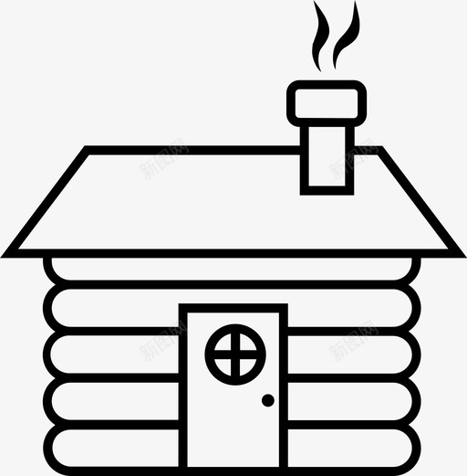 小屋房子原木图标svg_新图网 https://ixintu.com 冬天 原木 小屋 房子 木头