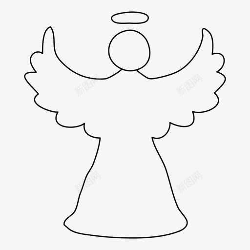 圣诞天使节日冬天图标svg_新图网 https://ixintu.com 冬天 圣诞天使 圣诞快乐 圣诞节 节日