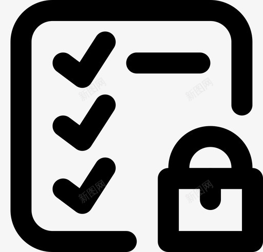 锁检查表通信交互图标svg_新图网 https://ixintu.com smashicons交互md大纲 交互 界面 通信 锁检查表