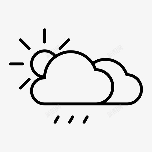 双云气象雨图标svg_新图网 https://ixintu.com 双云 天气 晴 气象 雨