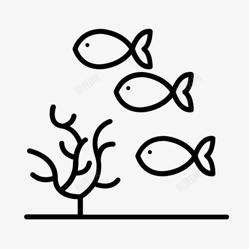鱼大堡礁海洋图标svg_新图网 https://ixintu.com 大堡礁 海洋 海洋生物 海藻 钓鱼 鱼