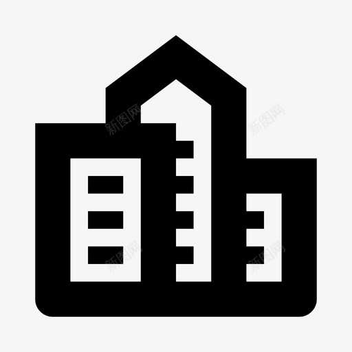 城市街区建筑图标svg_新图网 https://ixintu.com 住宅 城市 建筑 管理员侧菜单集16像素粗体 街区