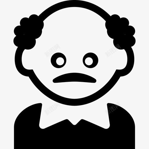 光头细胡子的人图标svg_新图网 https://ixintu.com 光头细胡子的人