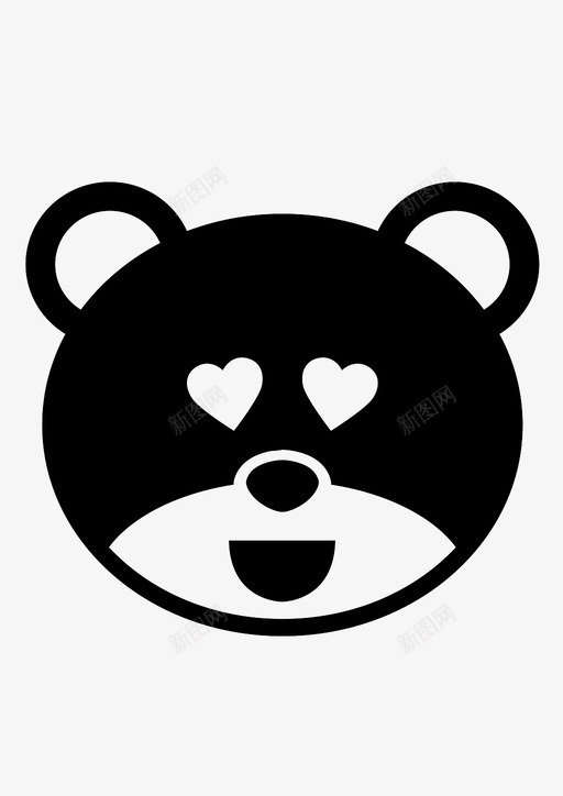 面对爱动物熊图标svg_新图网 https://ixintu.com 动物 微笑 熊 表情符号 面对爱