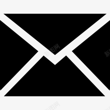 新电子邮件黑色背面信封界面符号bigmug实心填充图标图标