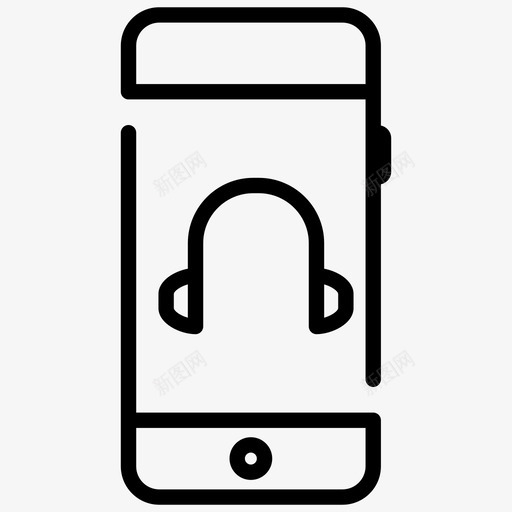 移动音乐音频耳机图标svg_新图网 https://ixintu.com 手机 歌曲 移动音乐 耳机 音频