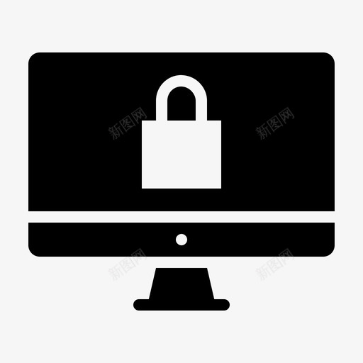 安全计算机锁定图标svg_新图网 https://ixintu.com 保护 安全 法律和正义雕文 计算机 锁定