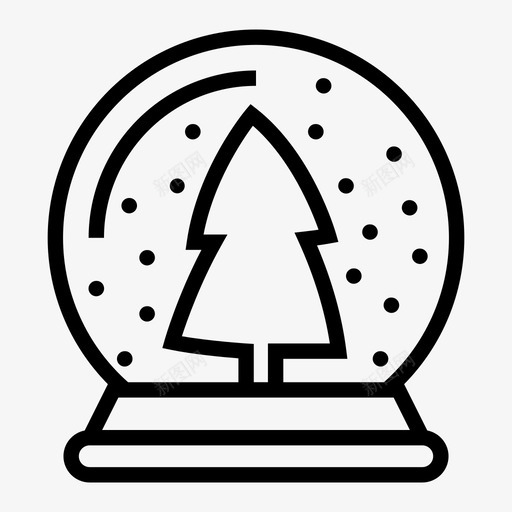 雪球圣诞节礼物图标svg_新图网 https://ixintu.com 圣诞节 树 礼物 雪球