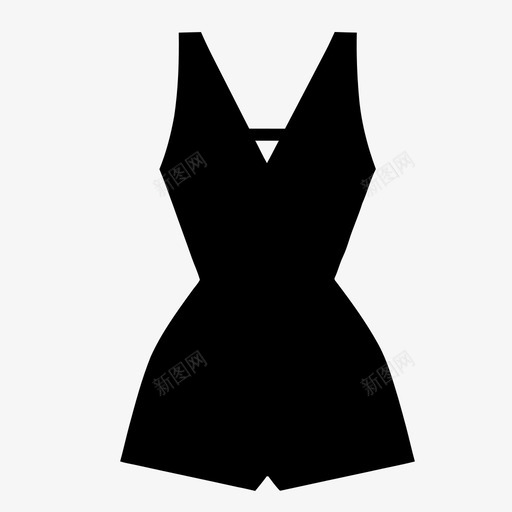 连体裤衣服时装图标svg_新图网 https://ixintu.com 女式连体裤 时装 衣服 连体裤