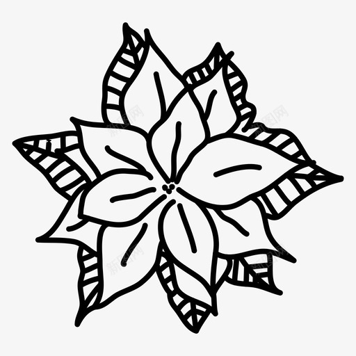 一品红圣诞节花图标svg_新图网 https://ixintu.com 一品红 假日 冬天 圣诞快乐 圣诞节 花