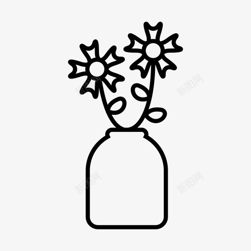 花盆装饰花图标svg_新图网 https://ixintu.com 植物 漂亮 花 花盆 装饰