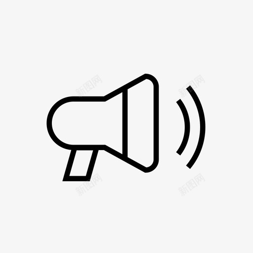 公告扩音器通知图标svg_新图网 https://ixintu.com 公告 扩音器 扬声器 电子商务细线集 通知