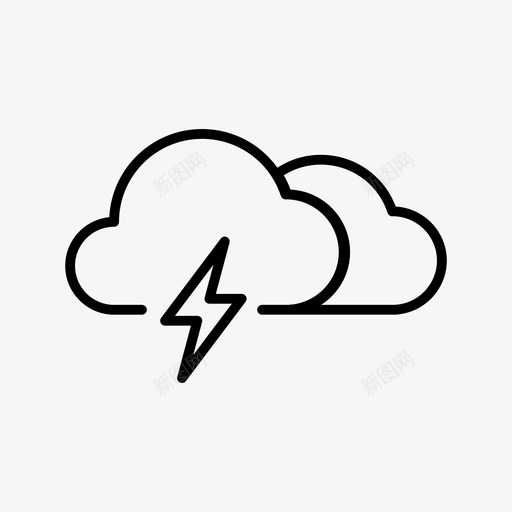 双云多云雷雨图标svg_新图网 https://ixintu.com 双云 多云 天气 气象 雷雨