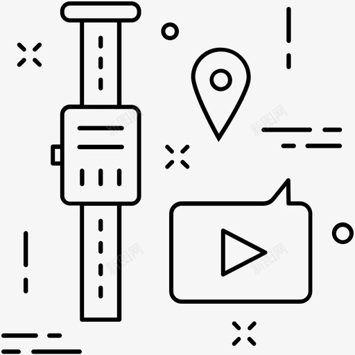 媒体聊天泡泡图钉图标svg_新图网 https://ixintu.com 其他图标1 图钉 媒体 手表 聊天泡泡 音乐