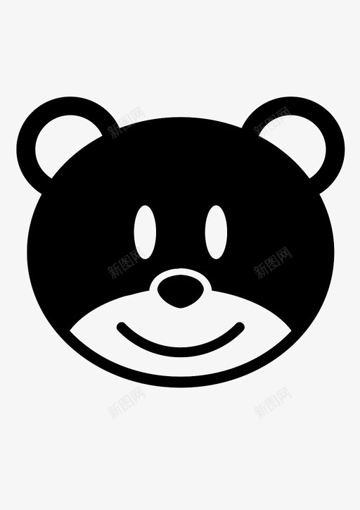 微笑动物熊图标svg_新图网 https://ixintu.com 动物 微笑 熊 表情符号