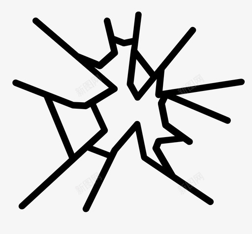 碎玻璃碎窗户图标svg_新图网 https://ixintu.com 碎玻璃 碎窗户