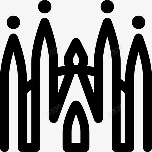 萨格拉达家族巴塞罗那加泰罗尼亚图标svg_新图网 https://ixintu.com 世界地标 加泰罗尼亚 天主教会 巴塞罗那 旅游 萨格拉达家族 西班牙