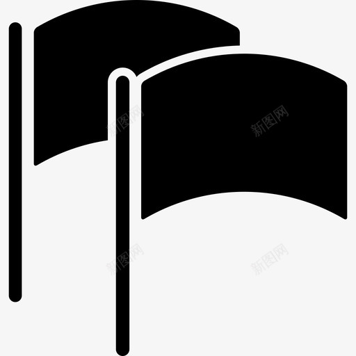 两个运动的黑旗运动踢足球图标svg_新图网 https://ixintu.com 两个运动的黑旗 踢足球 运动