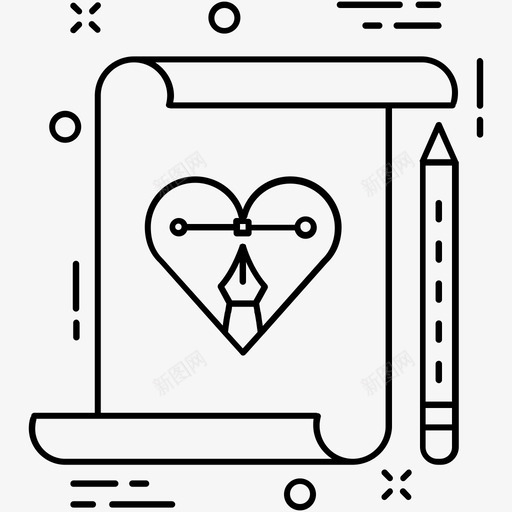 平面艺术品贝塞尔图标svg_新图网 https://ixintu.com 图形 平面设计 杂项图标1 艺术品 贝塞尔 铅笔