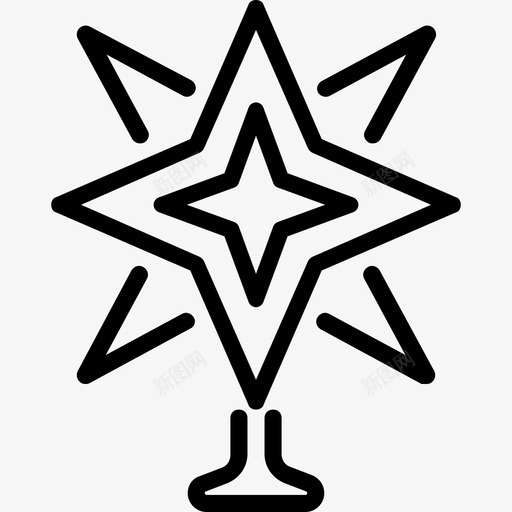 圣诞树顶假日装饰品图标svg_新图网 https://ixintu.com 假日 圣诞树顶 快乐的日子 星星 树顶 装饰品