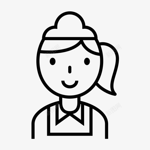 女佣头像职业图标svg_新图网 https://ixintu.com 头像 女佣 服务员 管家 职业 职业瘦线图标集