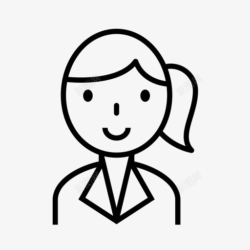 市场营销头像商业女性图标svg_新图网 https://ixintu.com 办公室女性 商业女性 头像 市场营销 秘书 职业细线条图标集
