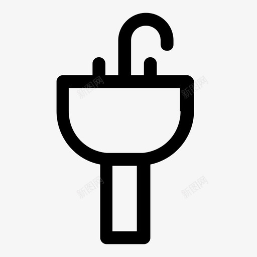 洗脸盆浴缸水槽图标svg_新图网 https://ixintu.com 水槽 水管 洗脸台 洗脸盆 浴缸