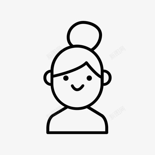 女孩化身发髻图标svg_新图网 https://ixintu.com 人物 侧面 化身 发髻 女人 女孩