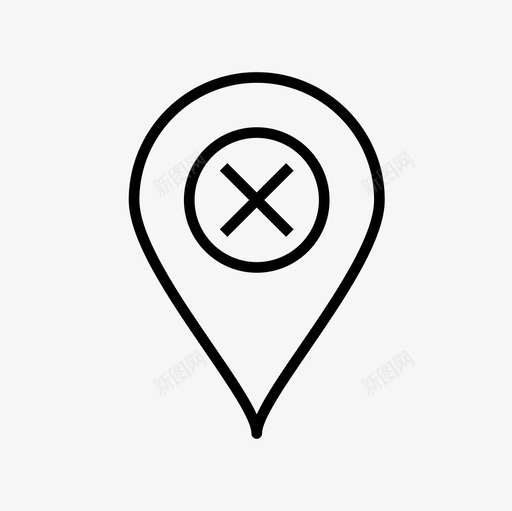 位置错误错误位置错误标记图标svg_新图网 https://ixintu.com 位置错误 地图和位置细线图标集 引脚 错误位置 错误标记