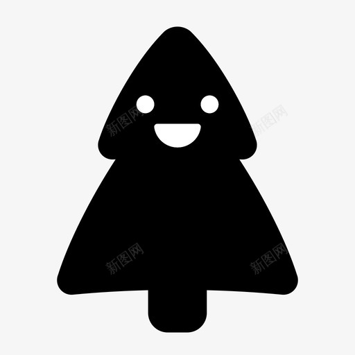 笑树表情符号脸图标svg_新图网 https://ixintu.com 圣诞树 圣诞节 笑树 脸 表情符号
