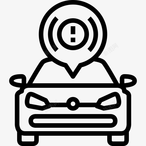 驻车制动警示汽车图标svg_新图网 https://ixintu.com 大众 大众生活 汽车 警示 驻车制动