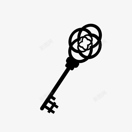 钥匙门锁图标svg_新图网 https://ixintu.com 复古 复古钥匙 钥匙 锁 门
