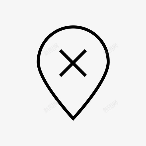 位置错误错误位置错误标记图标svg_新图网 https://ixintu.com 位置错误 地图和位置细线图标集 引脚 错误位置 错误标记