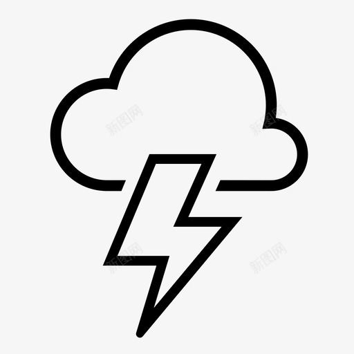 闪电云雷图标svg_新图网 https://ixintu.com 云 天气 天气图标集 闪电 雷 雷雨