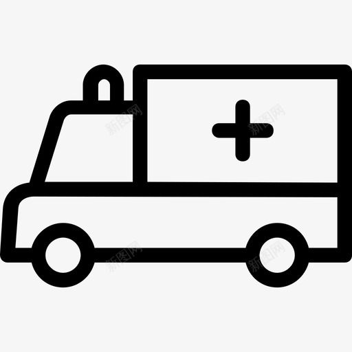 救护车急救车救援图标svg_新图网 https://ixintu.com 急救车 救护车 救援 警笛 运输线图标