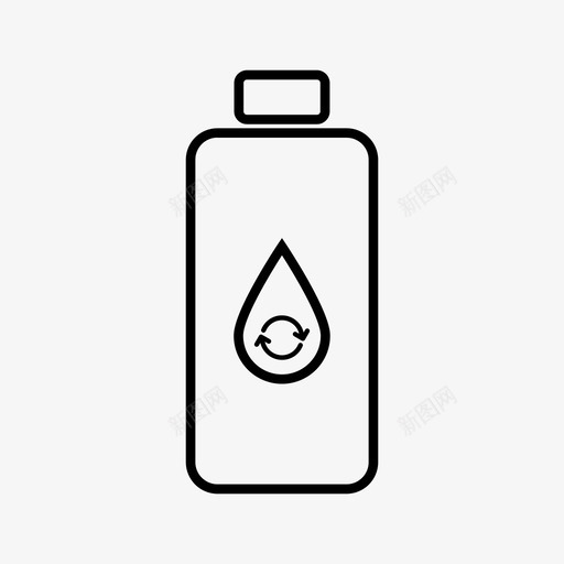 水瓶过滤水循环水图标svg_新图网 https://ixintu.com 再生水 回收瓶 循环水 水瓶 过滤水