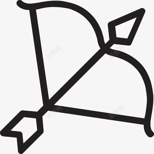 射箭射箭弓狩猎图标svg_新图网 https://ixintu.com 体育图标 射箭 射箭弓 射箭箭 武器 狩猎