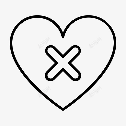 心交叉爱心图标svg_新图网 https://ixintu.com 心 心交叉 爱