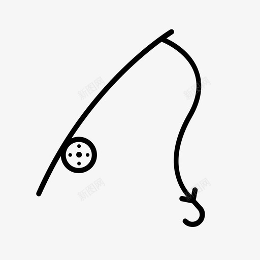 鱼竿鱼线钓鱼绳图标svg_新图网 https://ixintu.com 钓鱼用品 钓鱼绳 鱼竿 鱼线