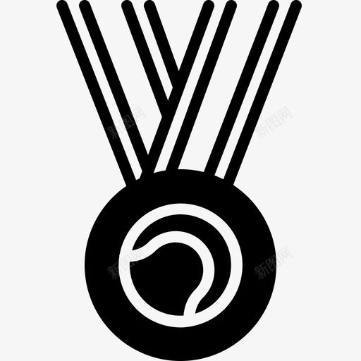 网球奖章运动胜利图标svg_新图网 https://ixintu.com 优胜者 温布尔登 温网运动奖牌风格2字形 网球奖章 胜利 运动
