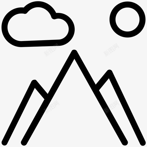 山山站景观图标svg_新图网 https://ixintu.com 夏季和旅行平滑线图标 山 山站 岩石 景观